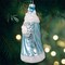 Arctic Whispers Santa Glass Christmas Ornament, Snowy Winter Theme with Light Blue Robe